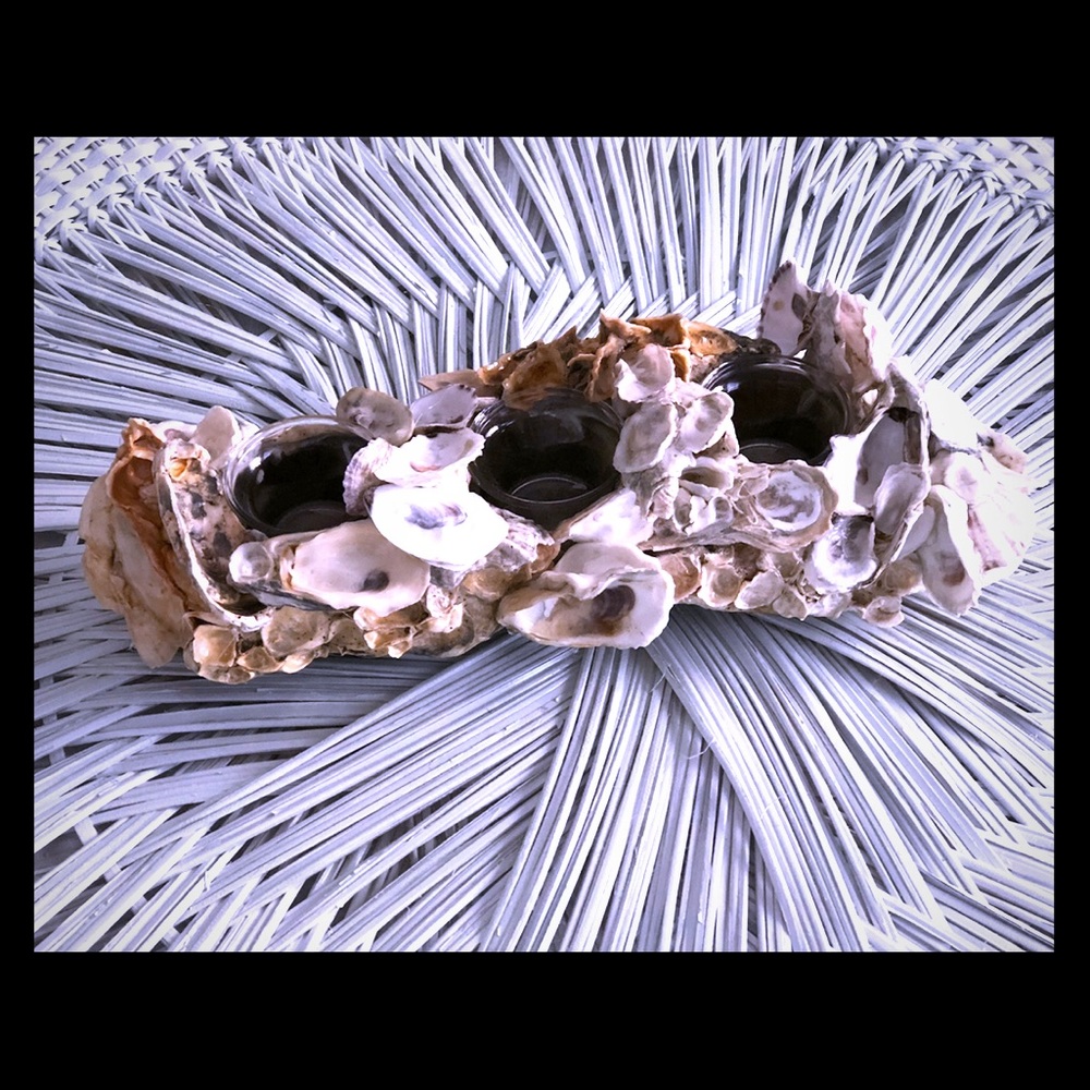 3 Votive Oyster Centerpiece